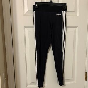 Adidas Kids Black and White Striped Leggings
